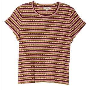 Madewell Ribbed Baby Tee In Dusty Burgundy